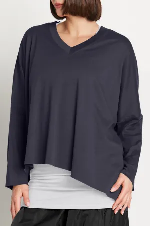 Planet - Pima Cotton V Neck Tee - Midnight