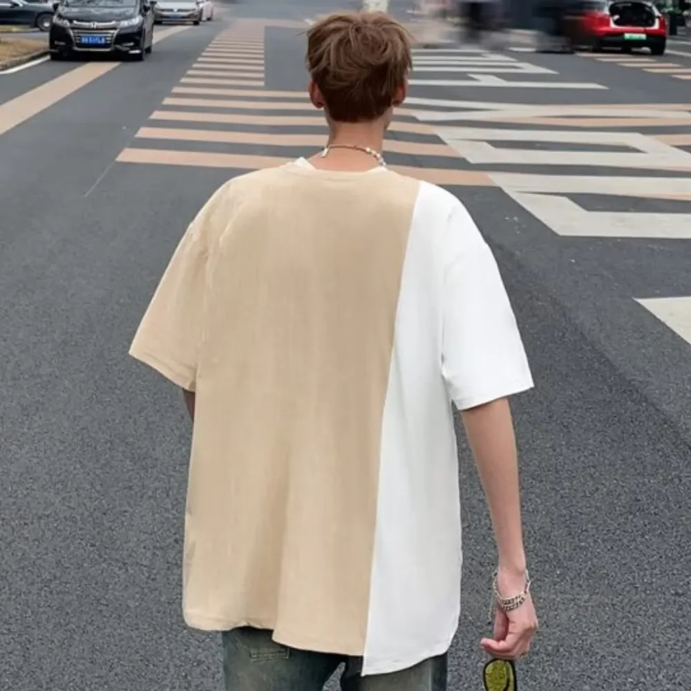 Pocket Drawstring Paneled T-shirt