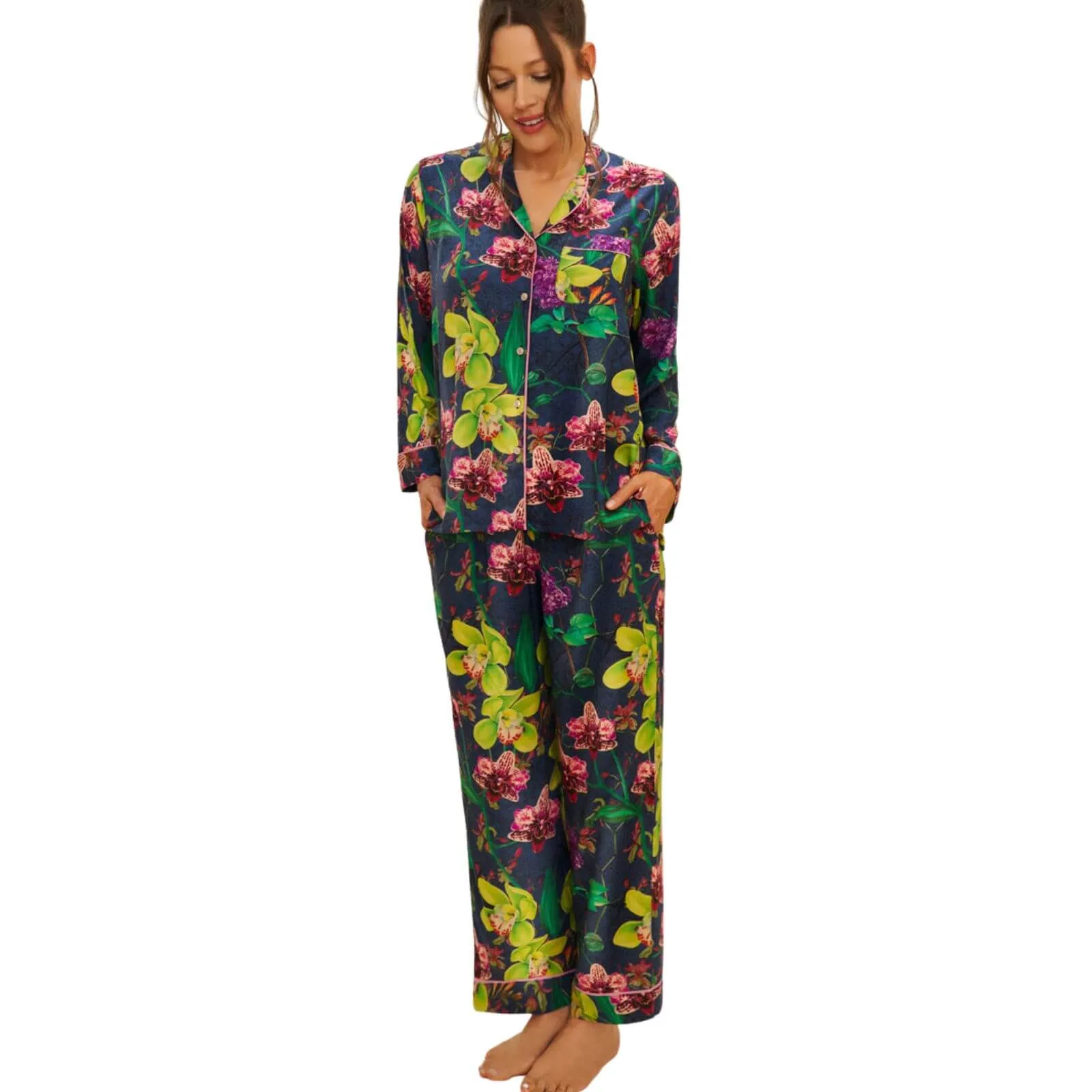 Powder Exotic Evening Luxury Print Pyjamas