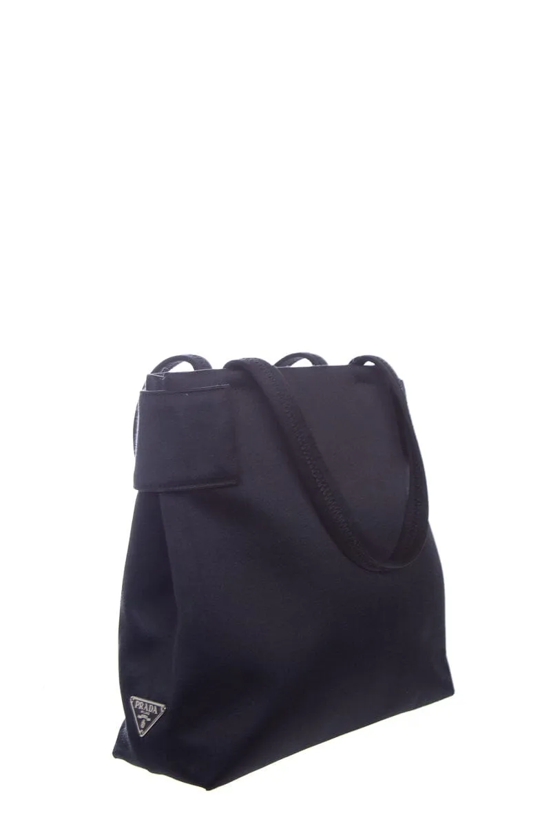 Prada Black Satin Top Handle Handbag
