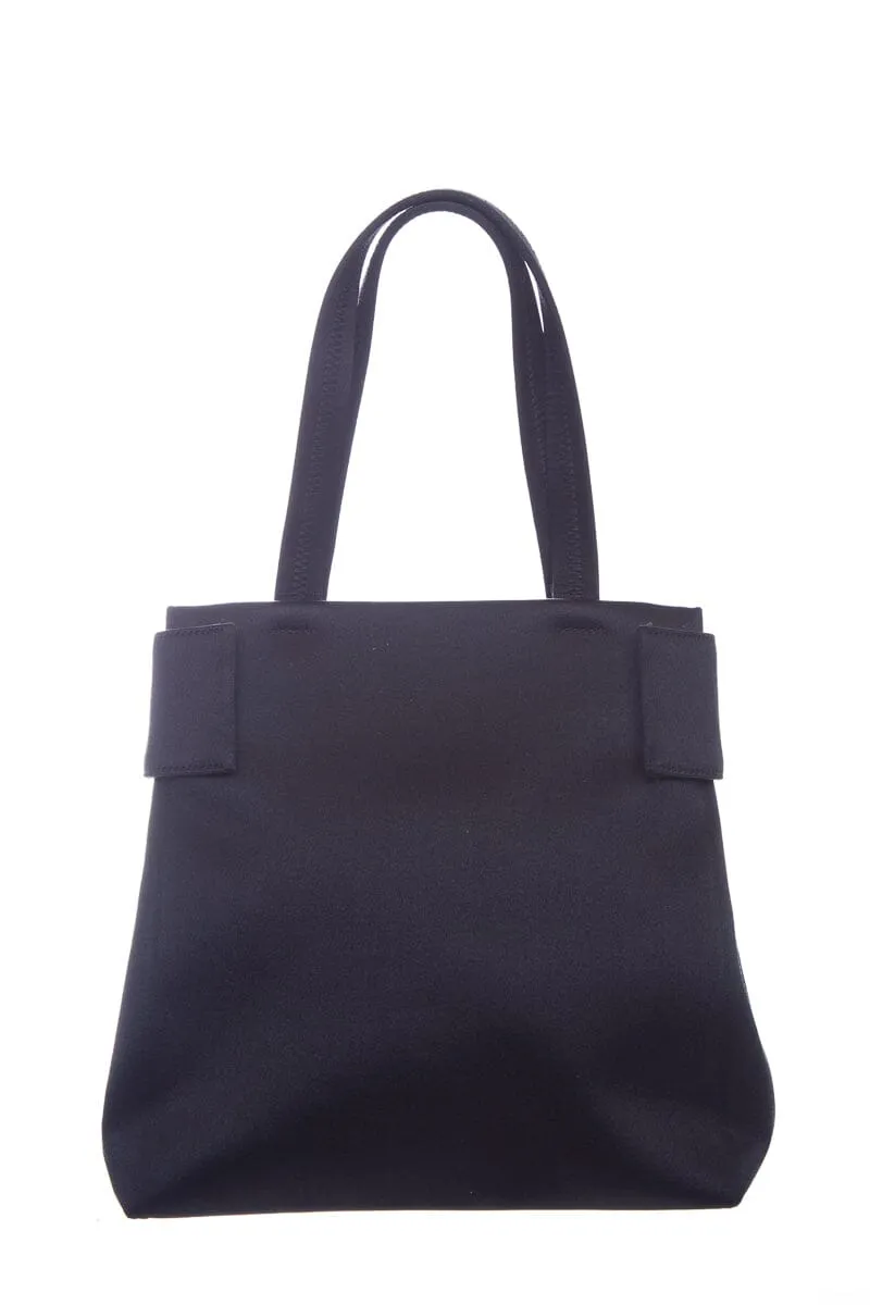 Prada Black Satin Top Handle Handbag