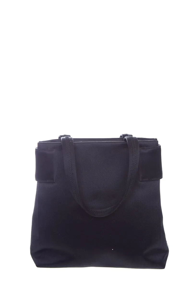 Prada Black Satin Top Handle Handbag