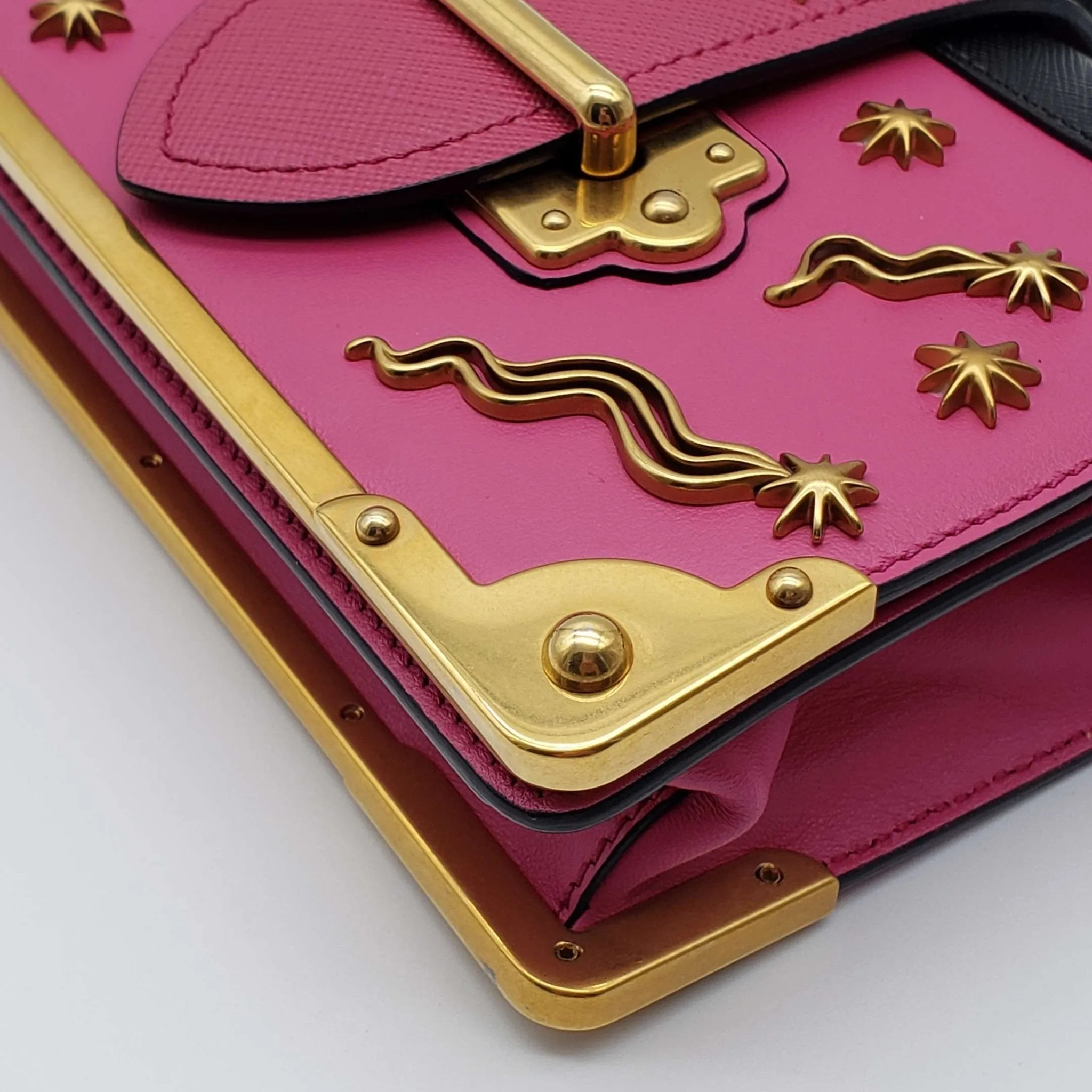 Prada Cahier Leather Shoulder Bag