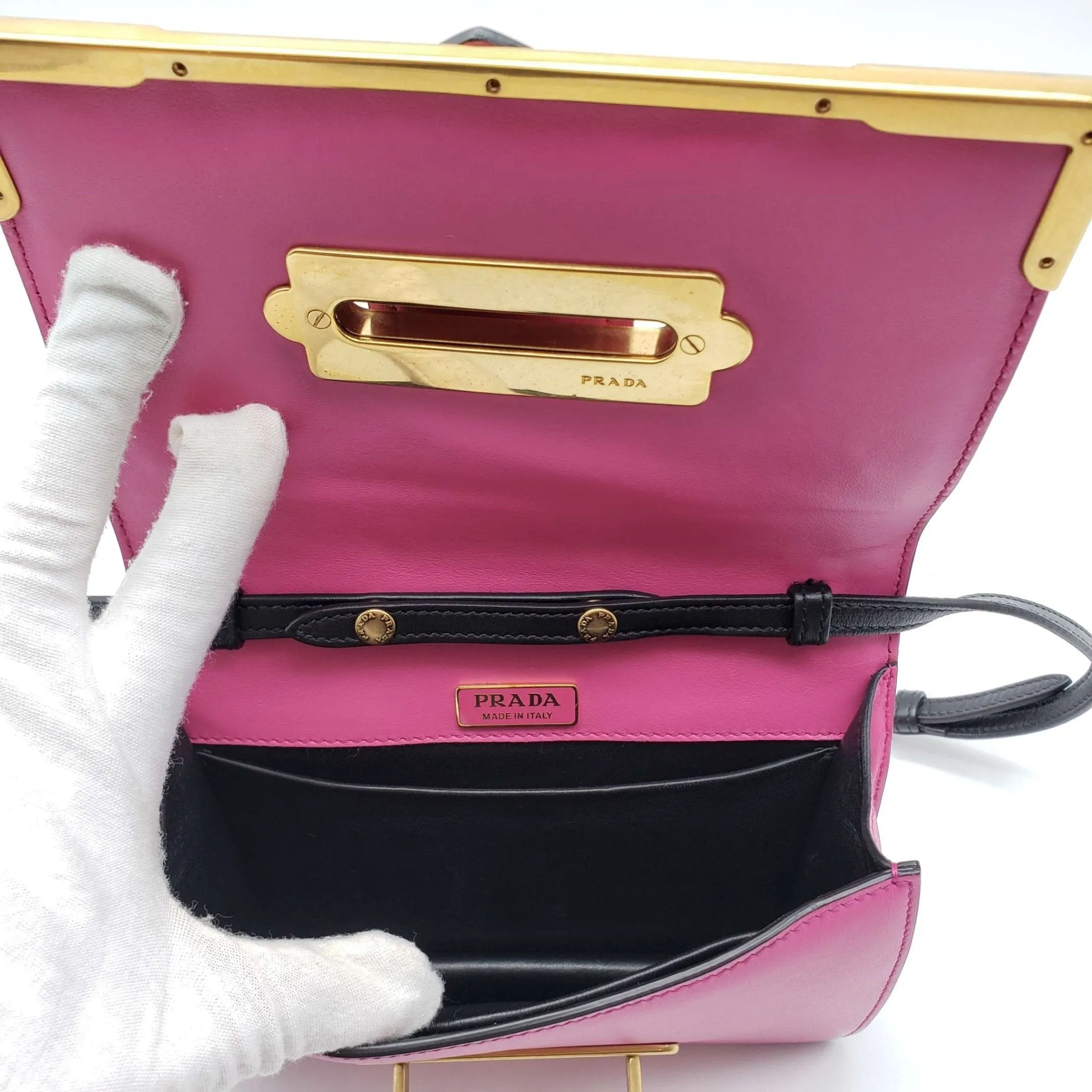 Prada Cahier Leather Shoulder Bag