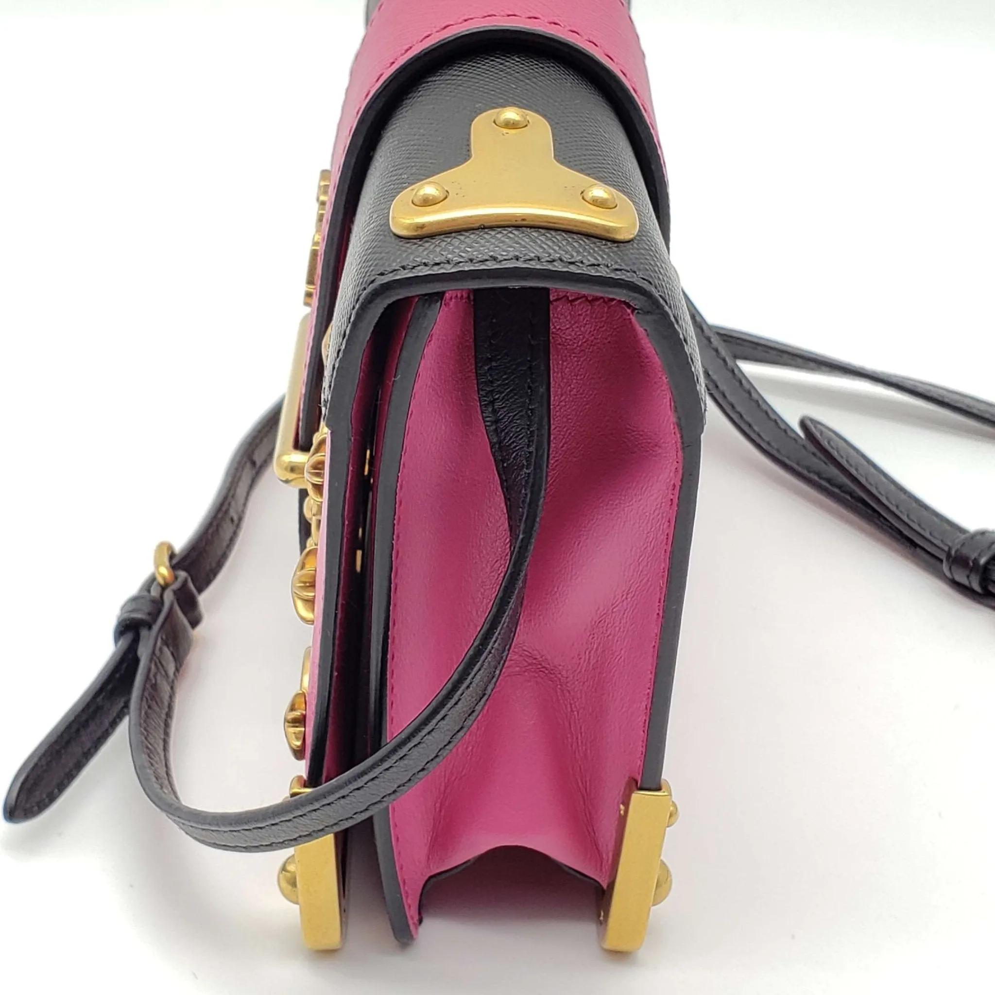 Prada Cahier Leather Shoulder Bag