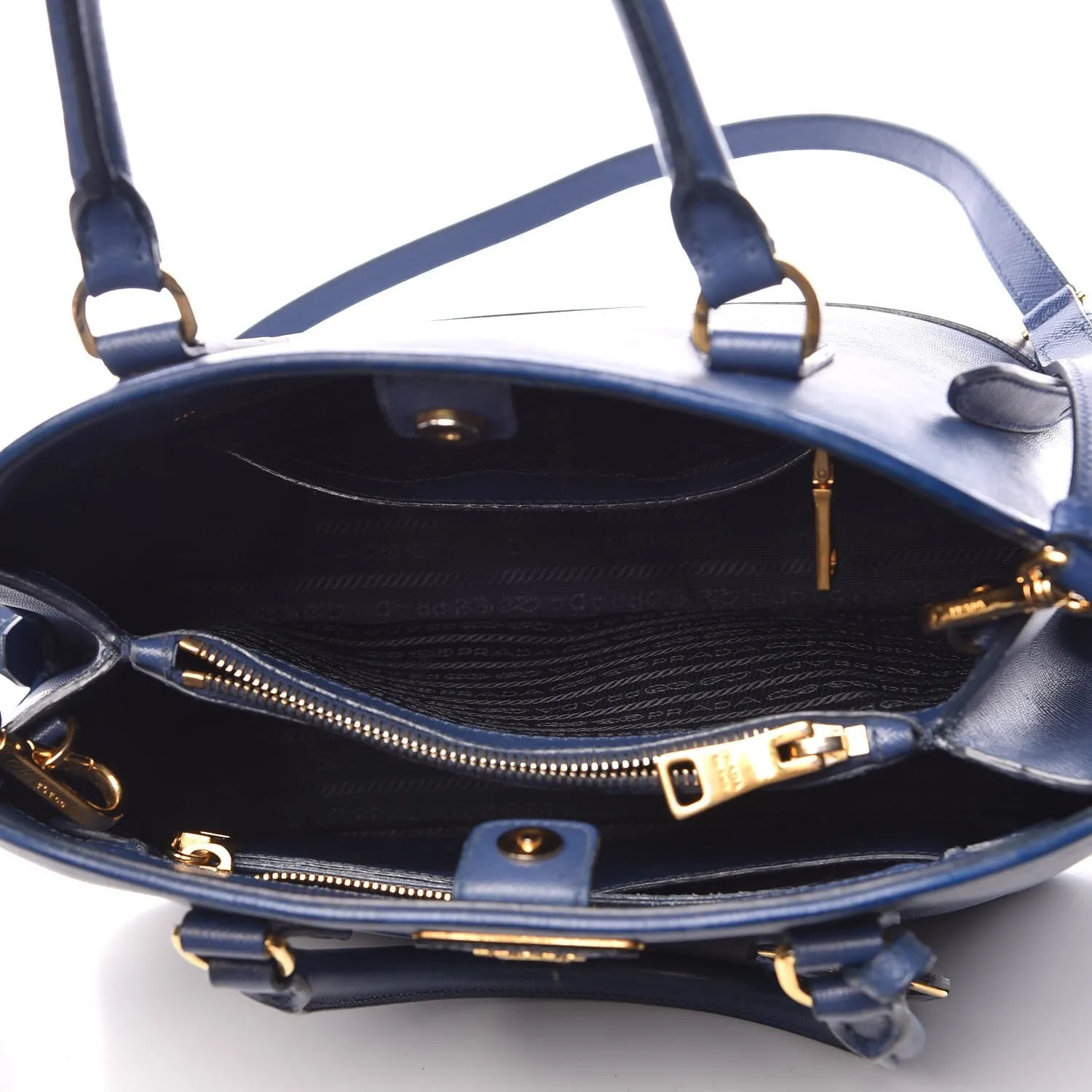 Prada Medium Blue Saffiano Lux Promenade Bag