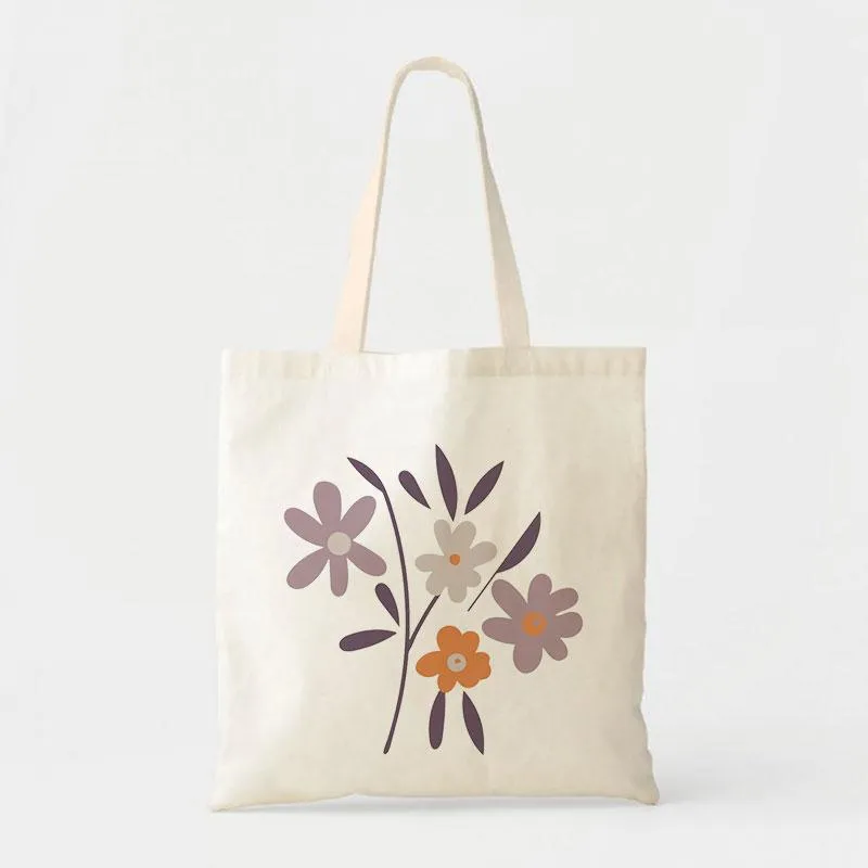 PURPLE DAISY CANVAS BAG
