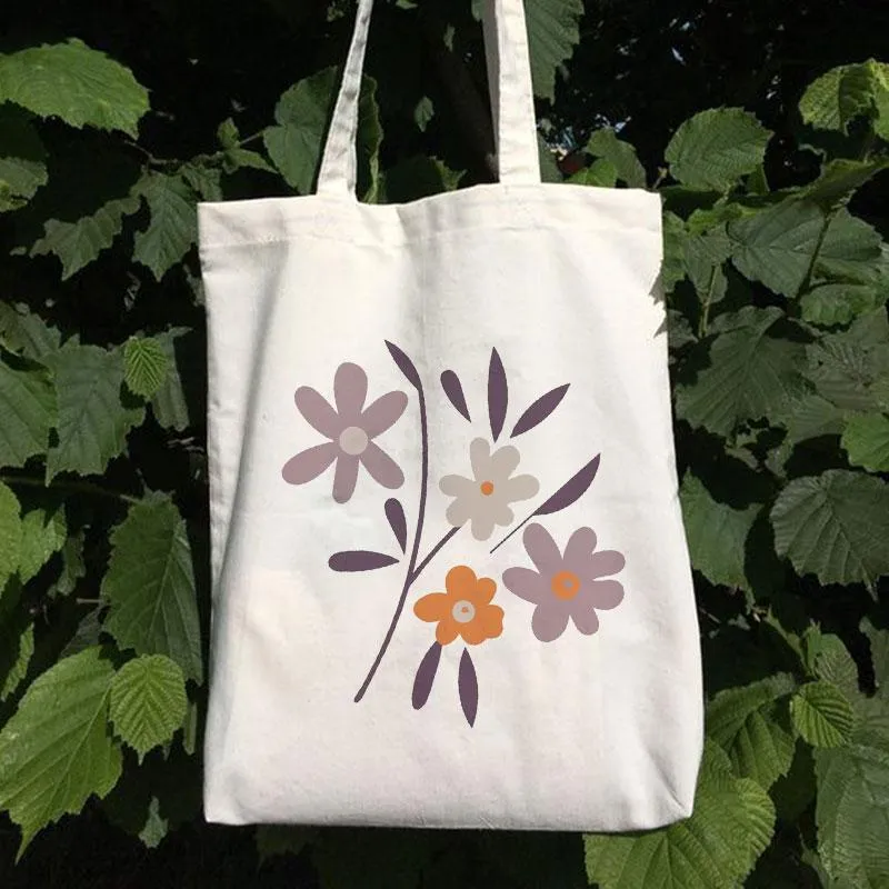 PURPLE DAISY CANVAS BAG