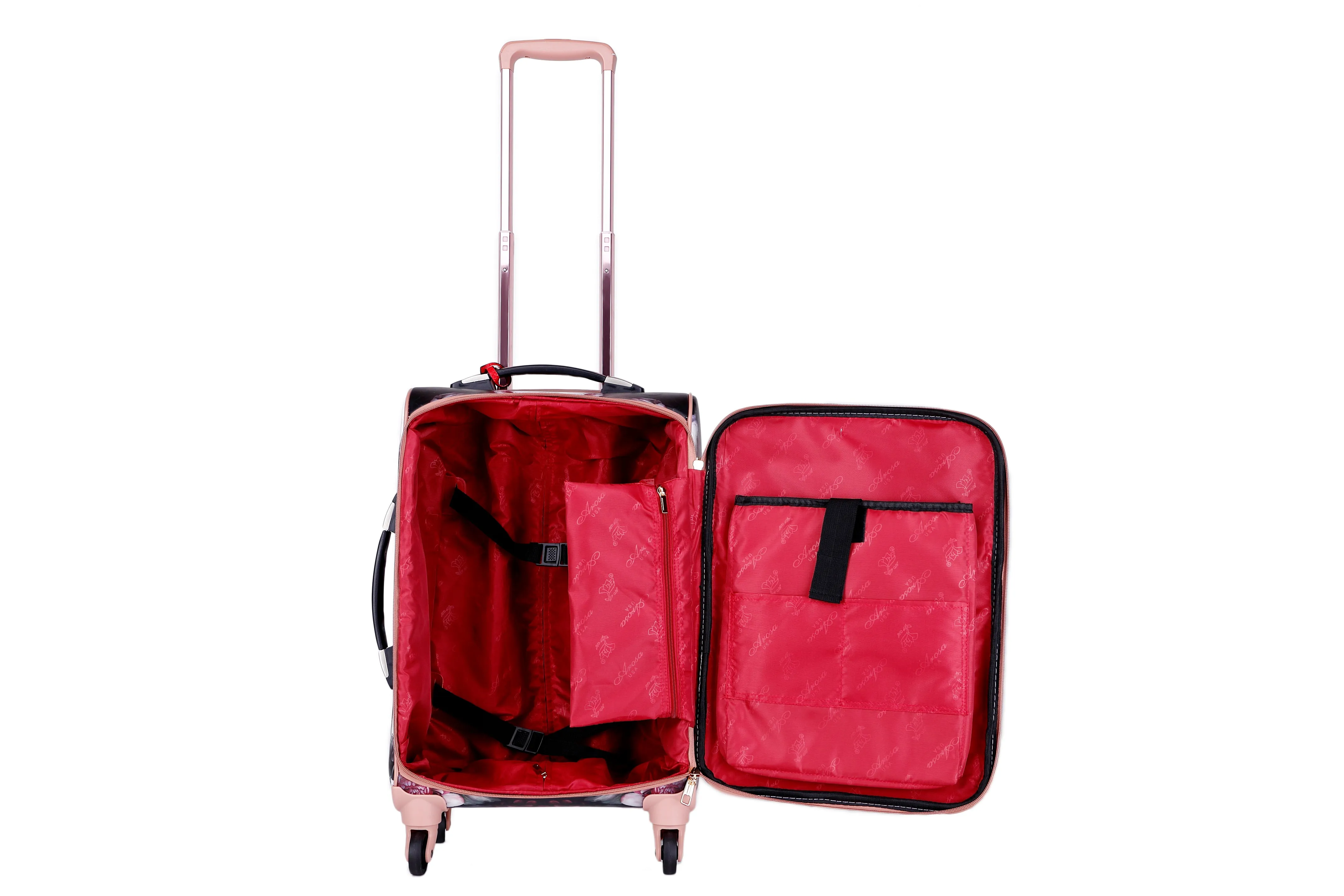 Queen Arosa Vintage 3 Pcs. Vegan Travel Carry on Luggage Set [BGL6999-8608-WA]