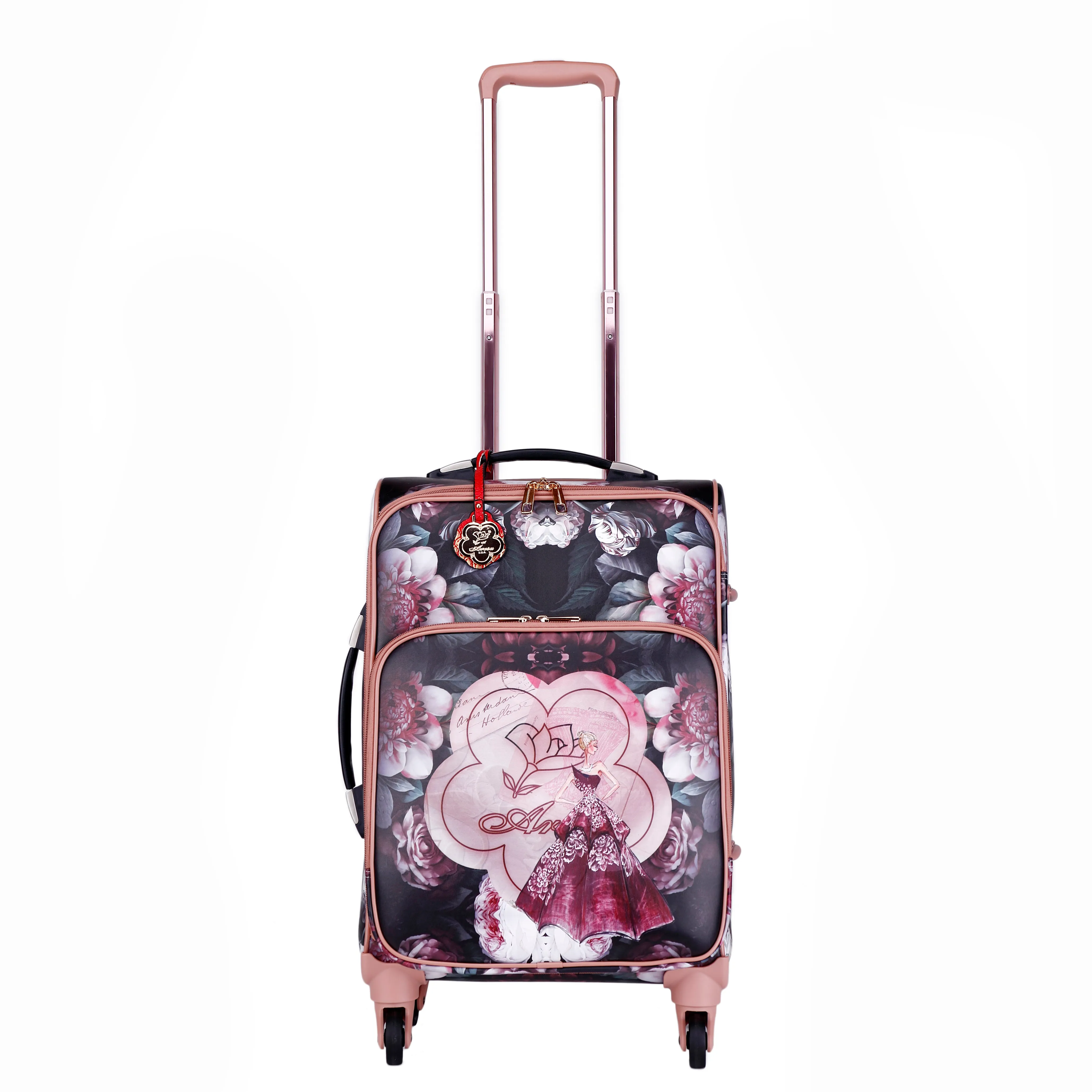 Queen Arosa Vintage 3 Pcs. Vegan Travel Carry on Luggage Set [BGL6999-8608-WA]