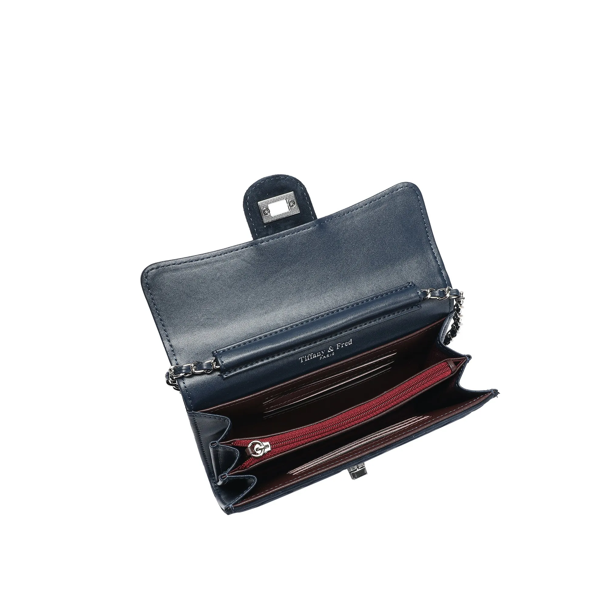 Quilted Suede Wallet-On-Chain/Clutch