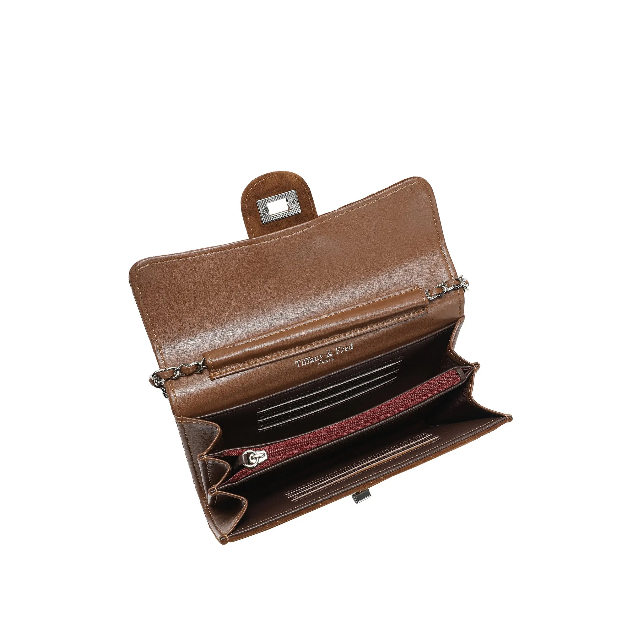 Quilted Suede Wallet-On-Chain/Clutch