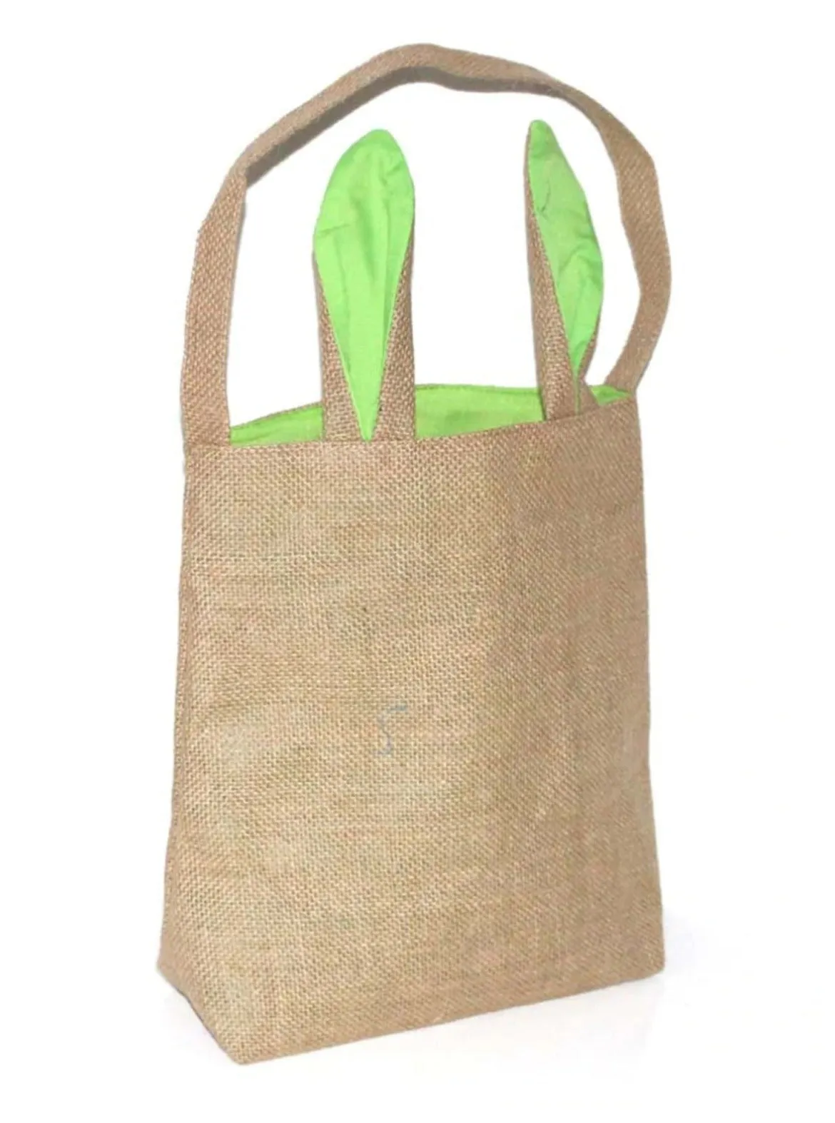 Rabbit Ears Burlap Easter Bag