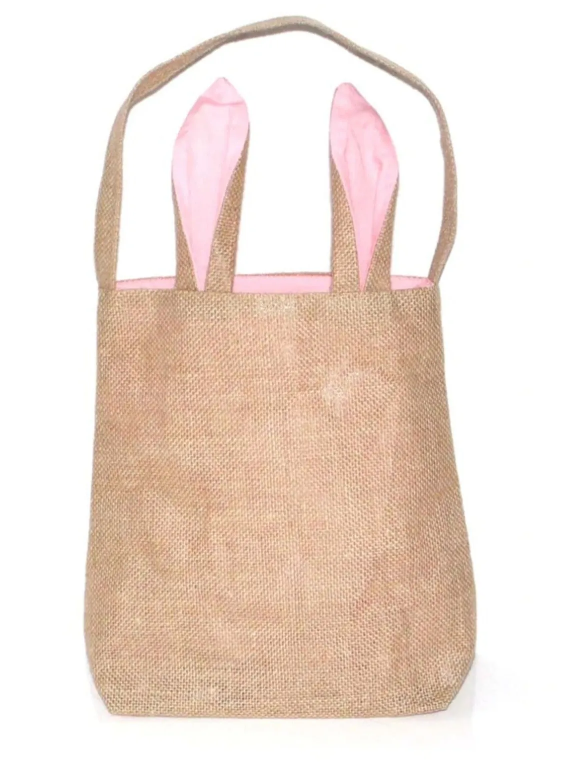 Rabbit Ears Burlap Easter Bag