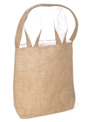 Rabbit Ears Burlap Easter Bag