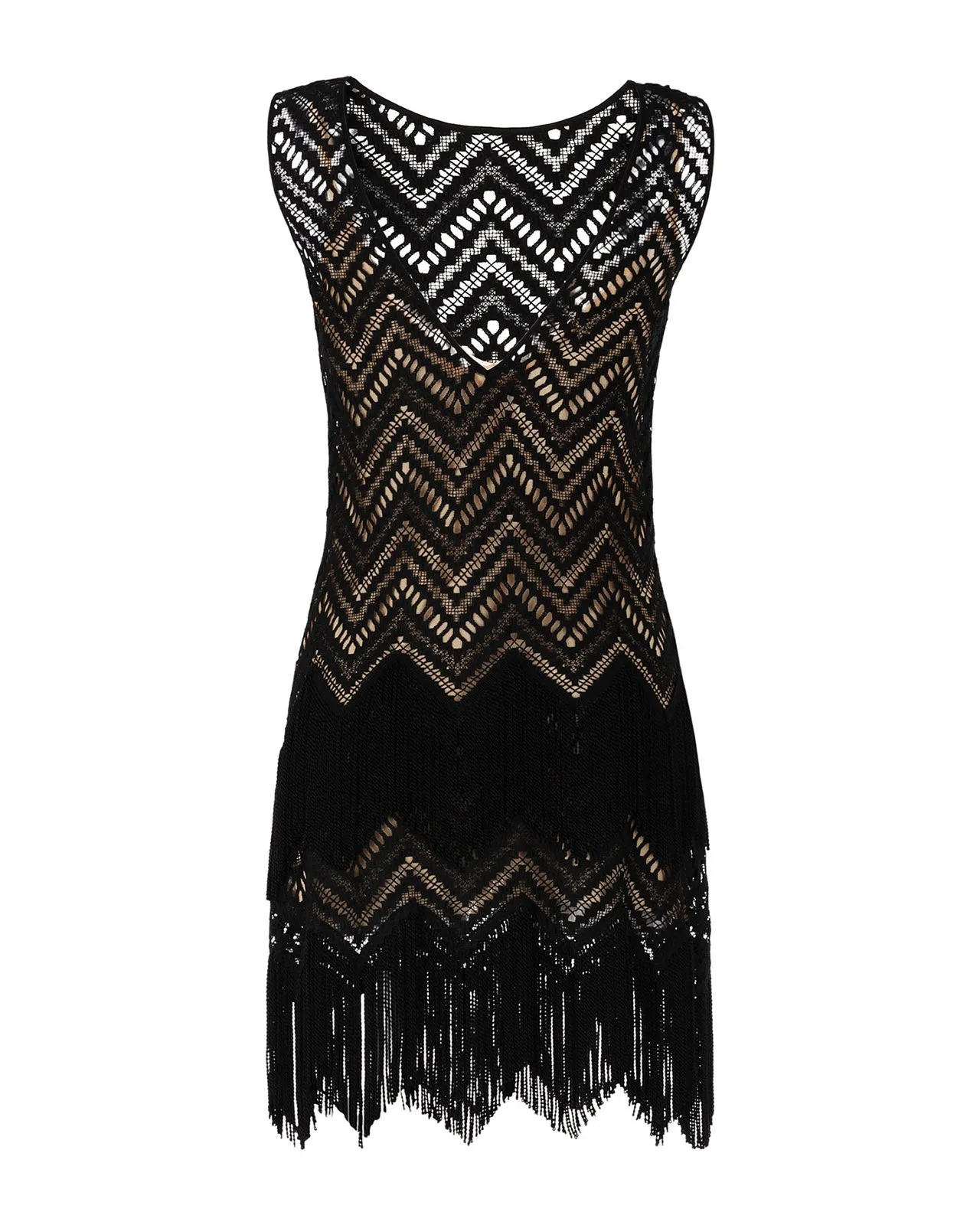RAFFAELA D'ANGELO MACRAME FRINGE DRESS
