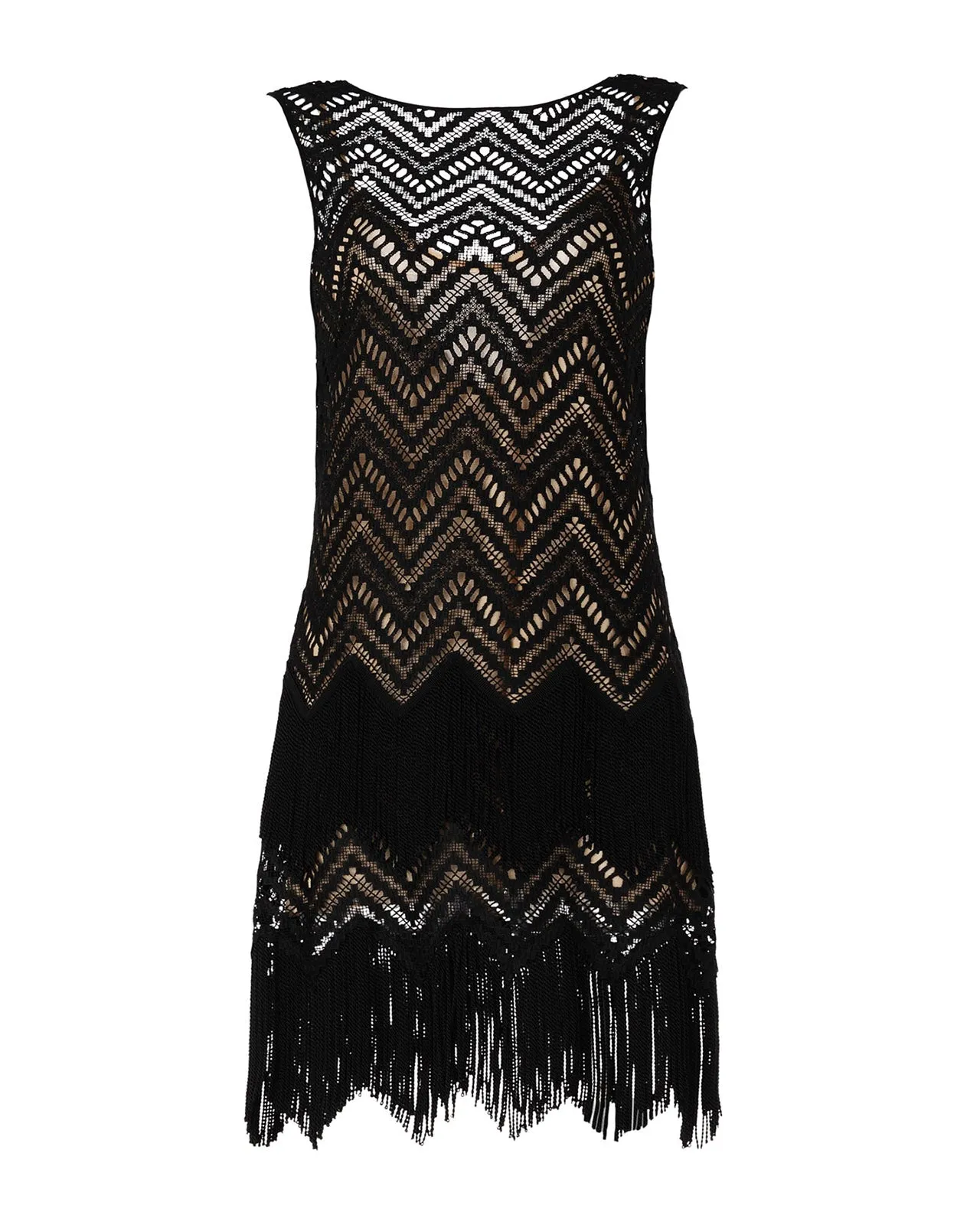 RAFFAELA D'ANGELO MACRAME FRINGE DRESS