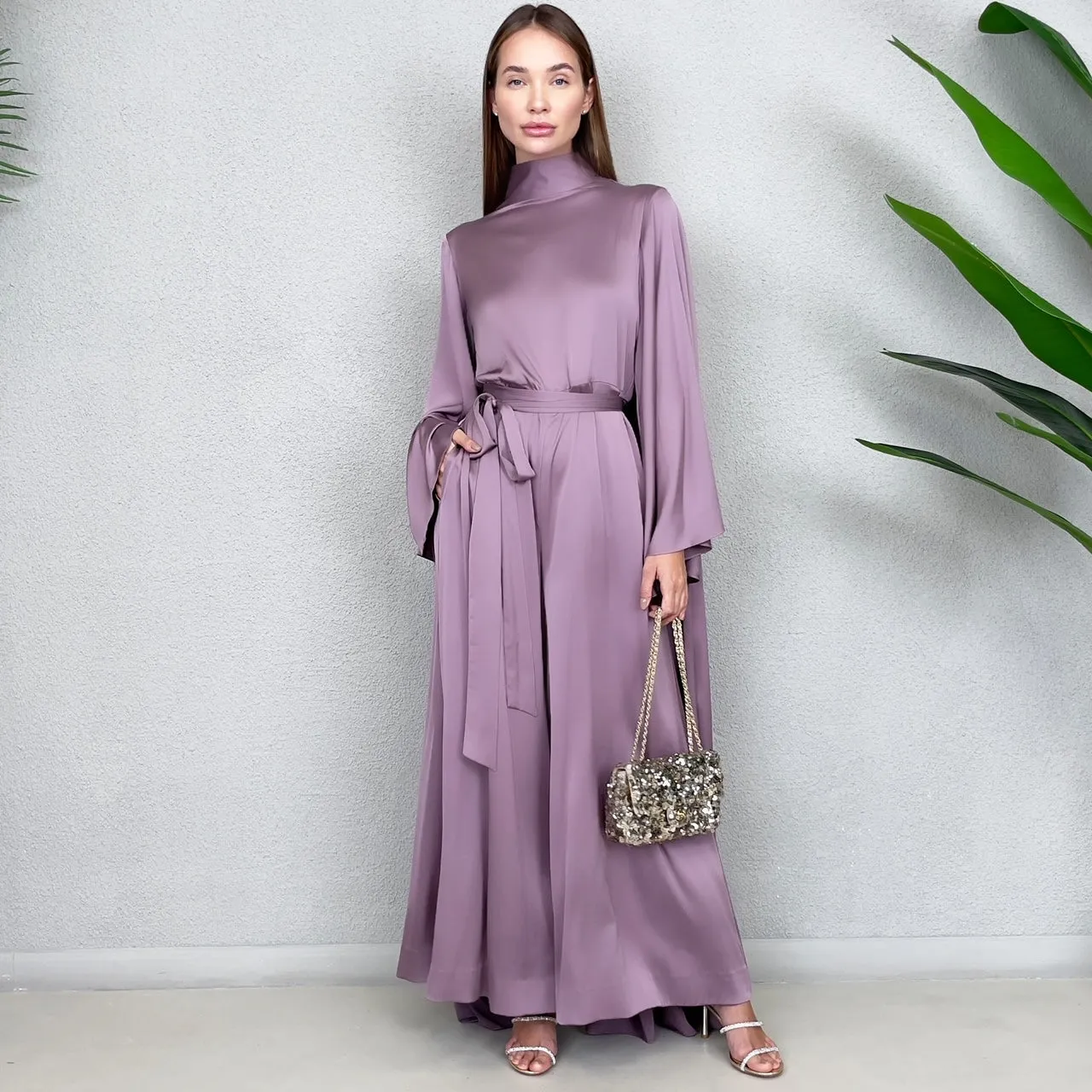 RAM23 TALA SATIN CAPE JUMPSUIT