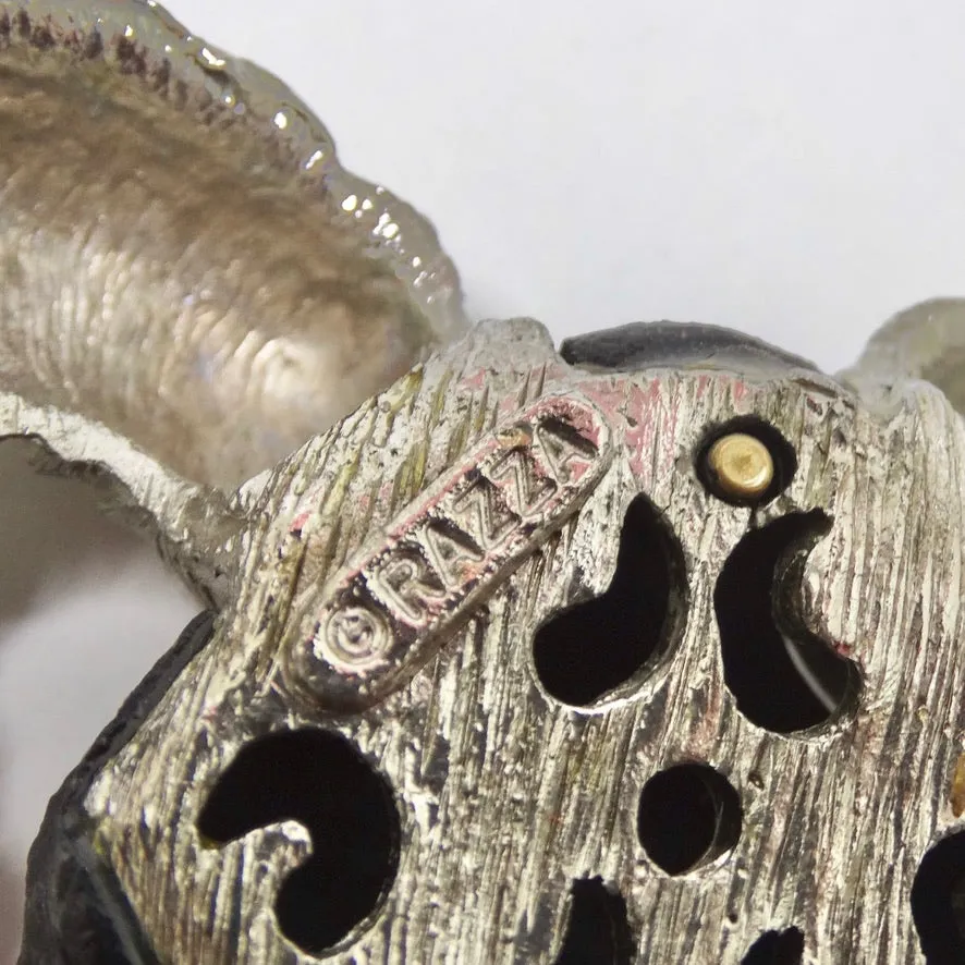 Razza Jumbo Silver Aries Ram Motif Necklace