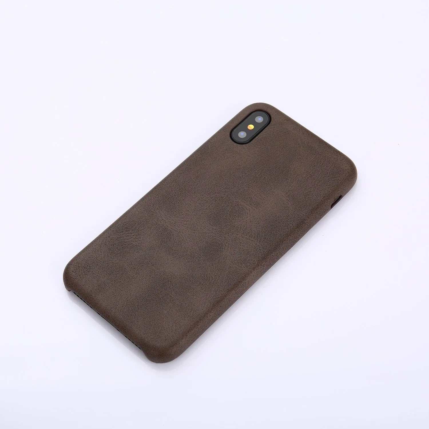 Retro Luxury PU Leather Case for Apple iPhone X - Black,Brown,Khaki,Red