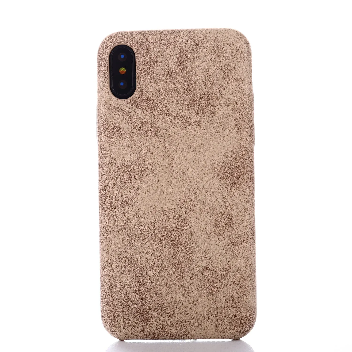 Retro Luxury PU Leather Case for Apple iPhone X - Black,Brown,Khaki,Red