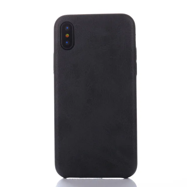 Retro Luxury PU Leather Case for Apple iPhone X - Black,Brown,Khaki,Red