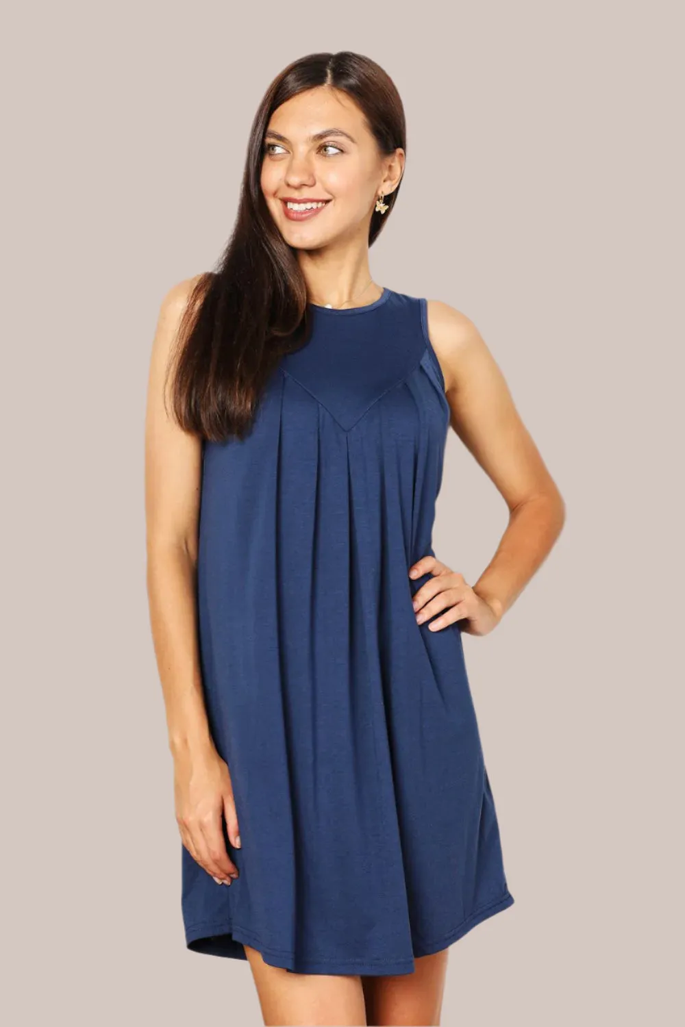 Round Neck Sleeveless Mini Dress