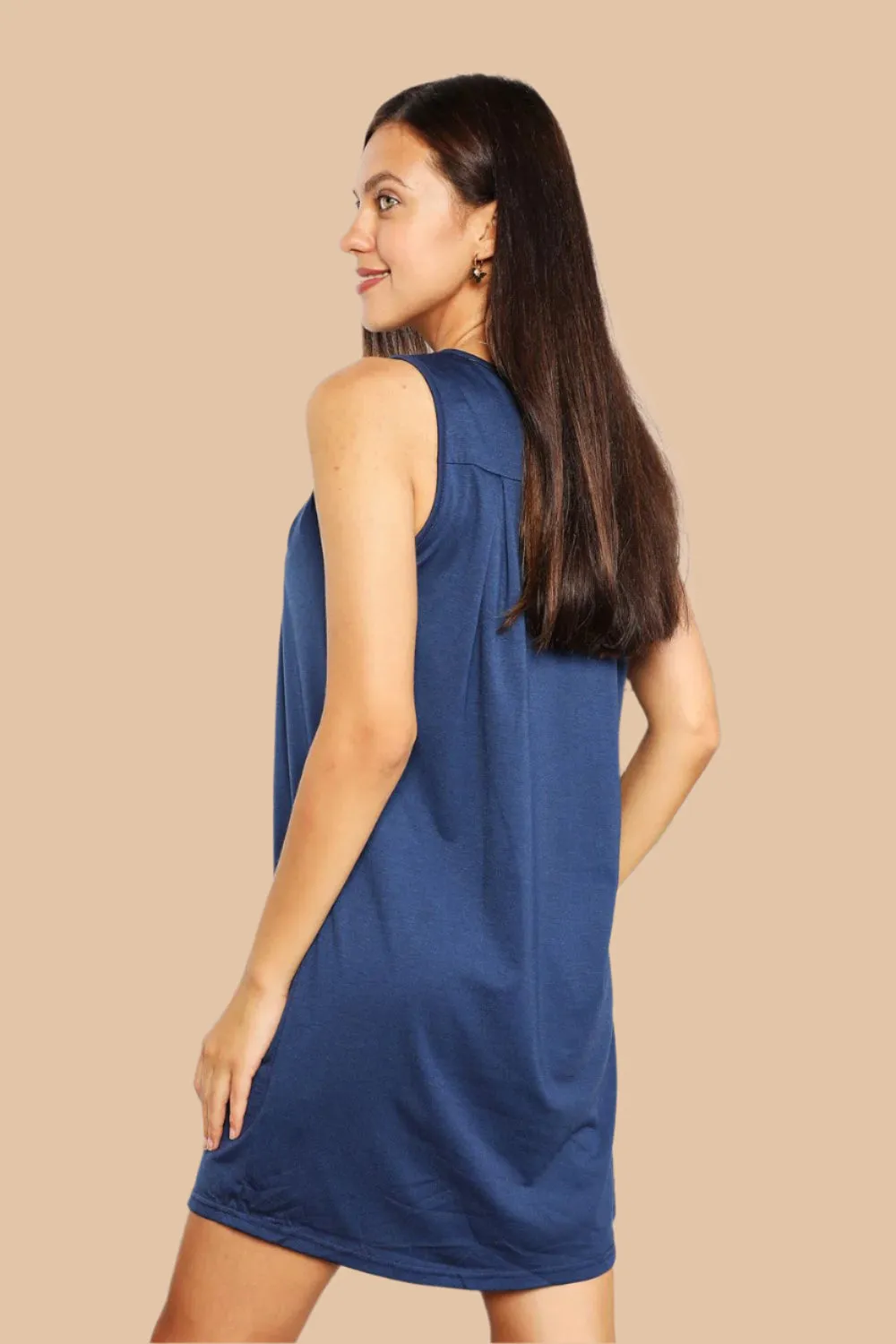 Round Neck Sleeveless Mini Dress