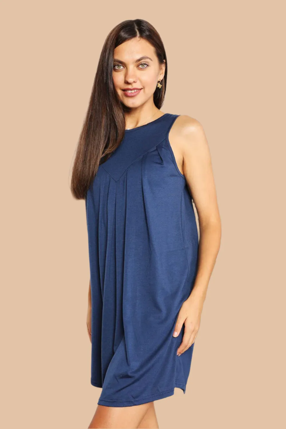 Round Neck Sleeveless Mini Dress