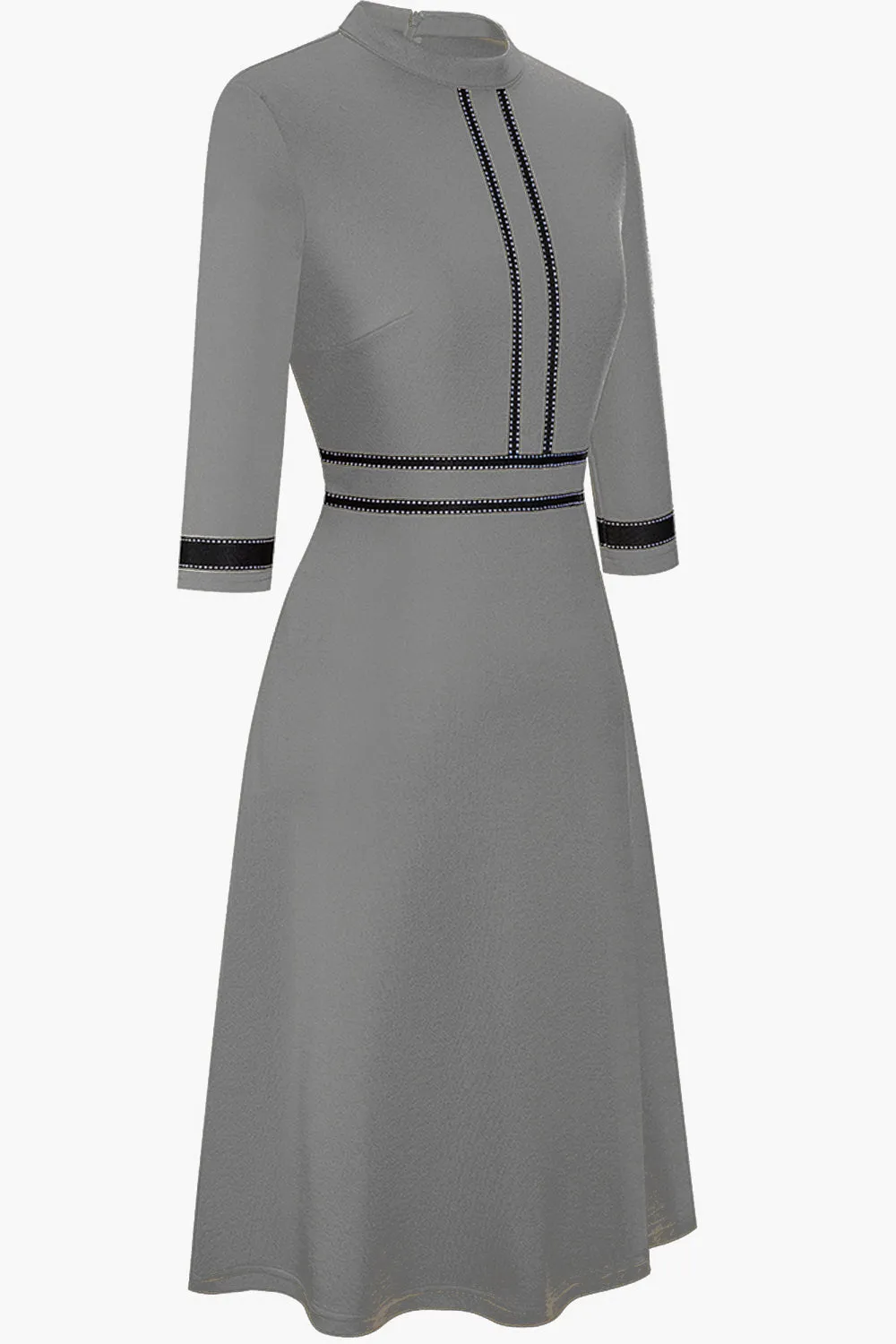 Round Neck Three-Quater Sleeve Dress