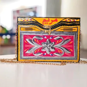 Royal Flower Wooden Clutch