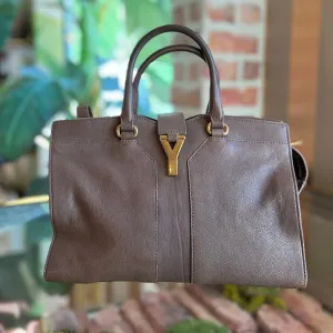 SAINT LAURENT Brown Leather Cabas Chic Shoulder Bag