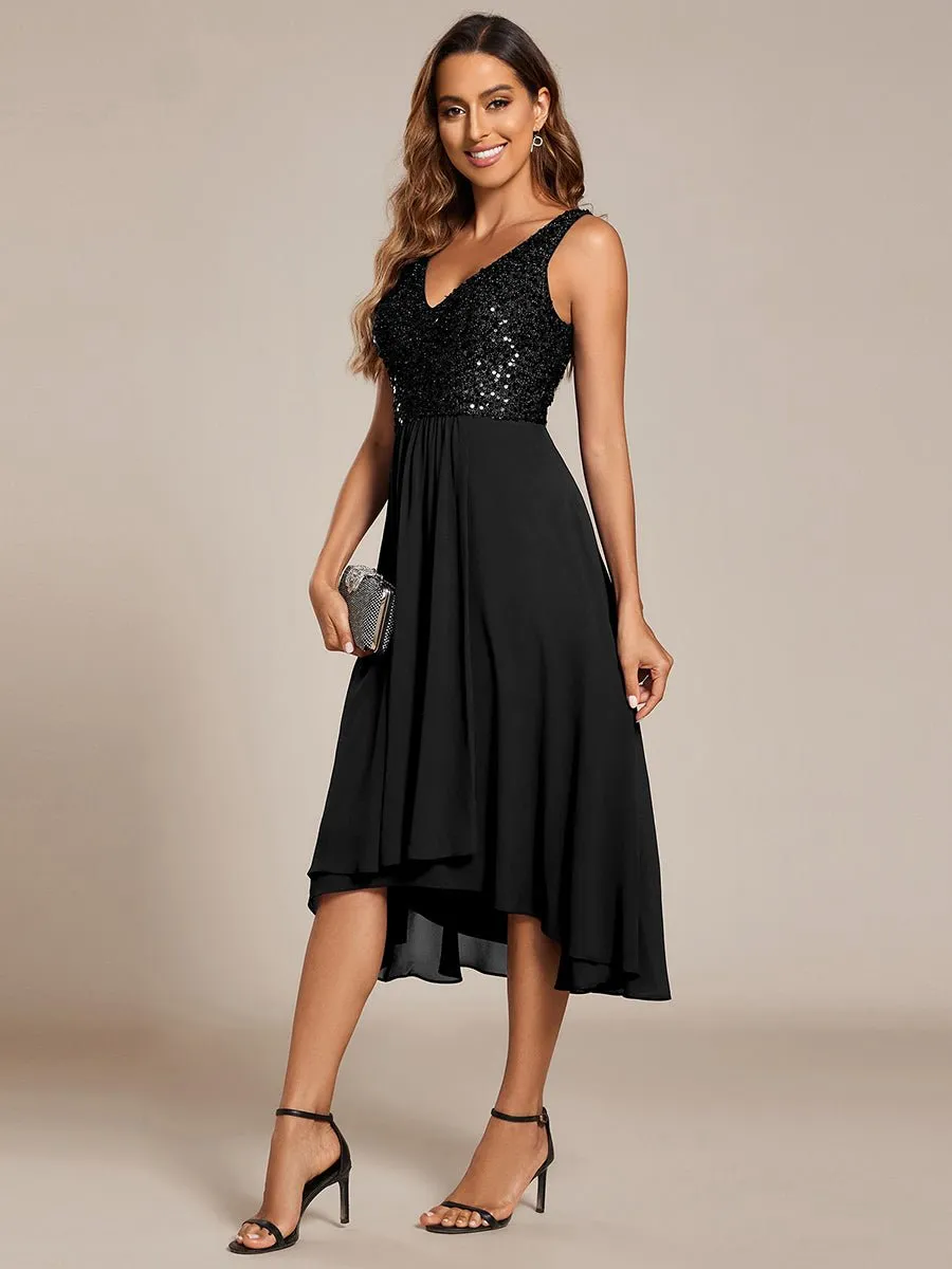 Samanda black sequin chiffon evening dress Express NZ Wide