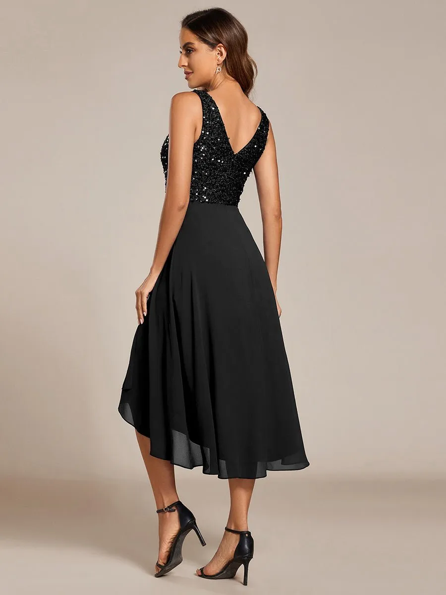 Samanda black sequin chiffon evening dress Express NZ Wide