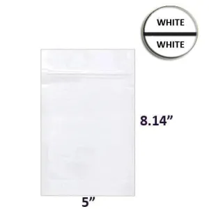 SAMPLE of Mylar Bag Opaque White 1/2 Oz - 14 Grams - (1 Count SAMPLE)