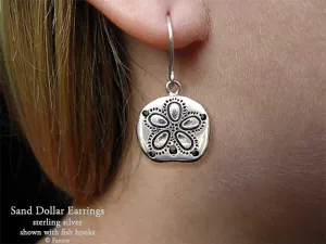 Sand Dollar Earrings Sterling Silver