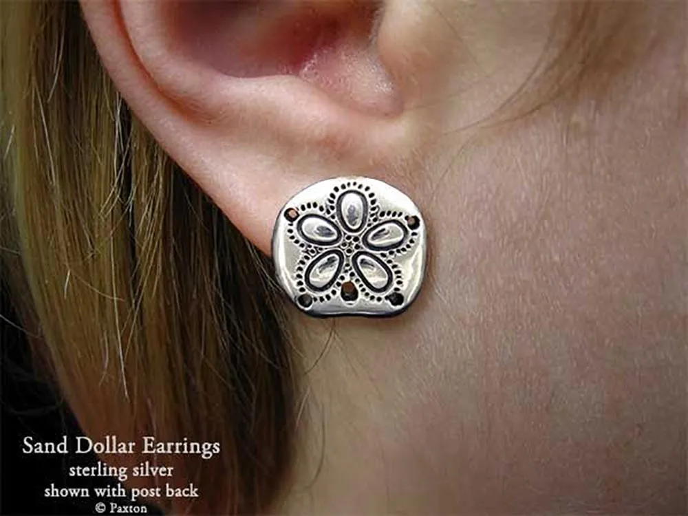 Sand Dollar Earrings Sterling Silver
