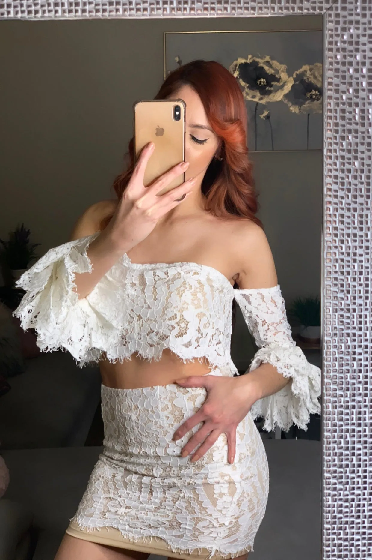 Scallop White Lace Set