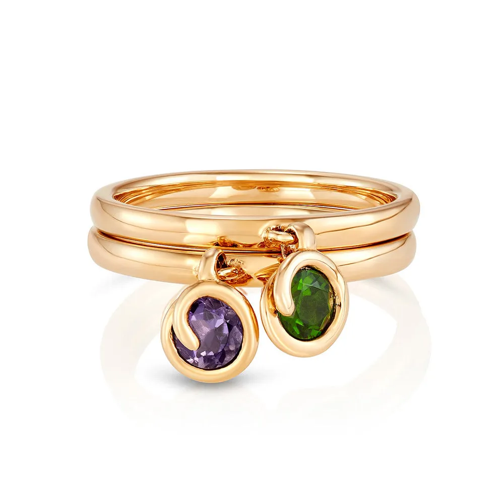 Scroll Charm Chrome Diopside Ring