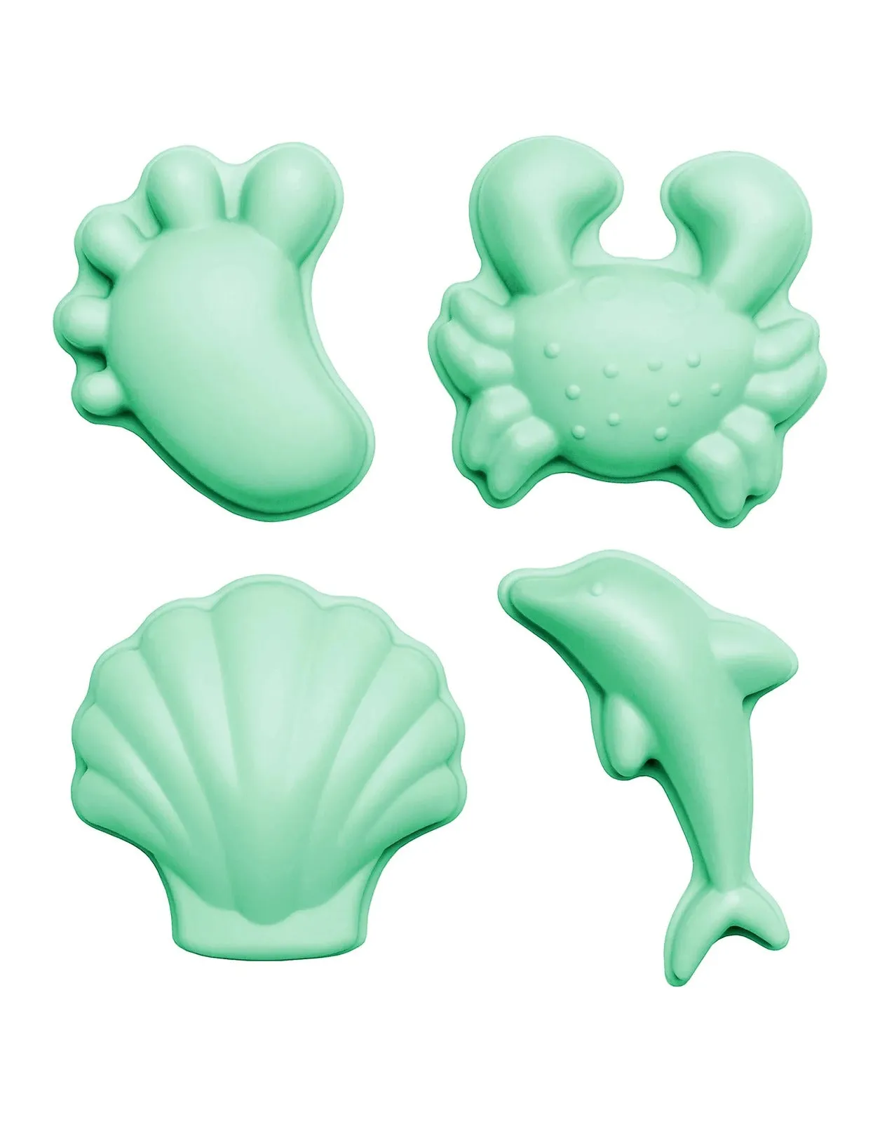 Scrunch Beach Bundle with Bucket, Spade, Rake & Moulds - Spearmint