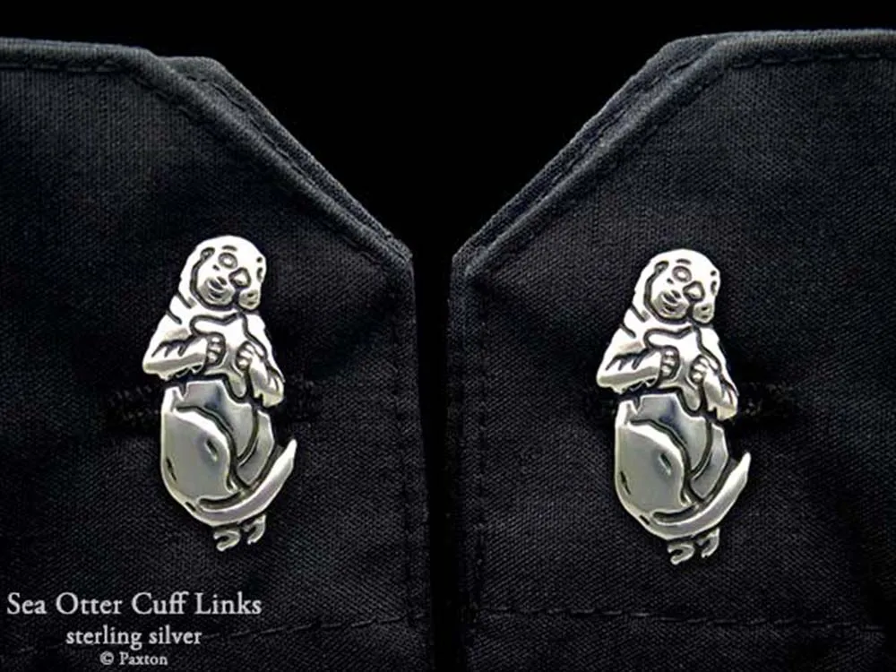 Sea Otter Cuff Links Sterling Silver