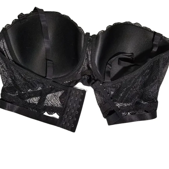SECRET LACE UNDERWIRE CAGE BRA BLACK 44D