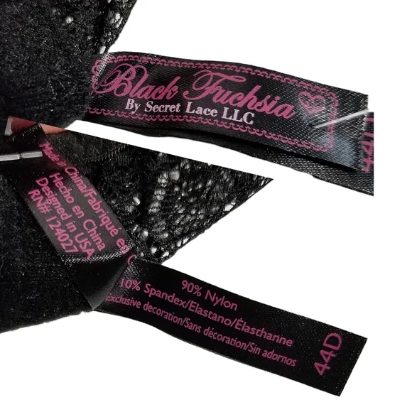 SECRET LACE UNDERWIRE CAGE BRA BLACK 44D