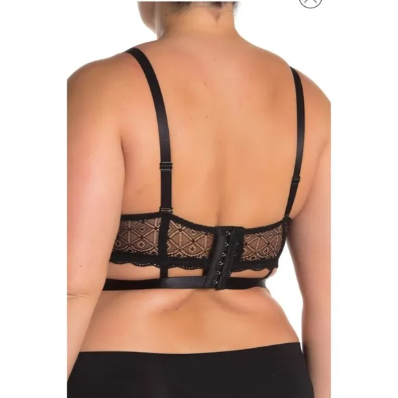 SECRET LACE UNDERWIRE CAGE BRA BLACK 44D