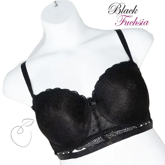 SECRET LACE UNDERWIRE CAGE BRA BLACK 44D