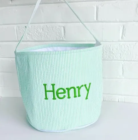 Seersucker Easter Basket - 7 Colors