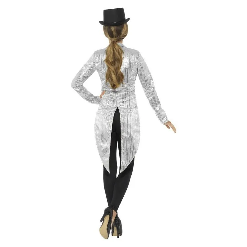 Sequin Tailcoat Jacket, Silver