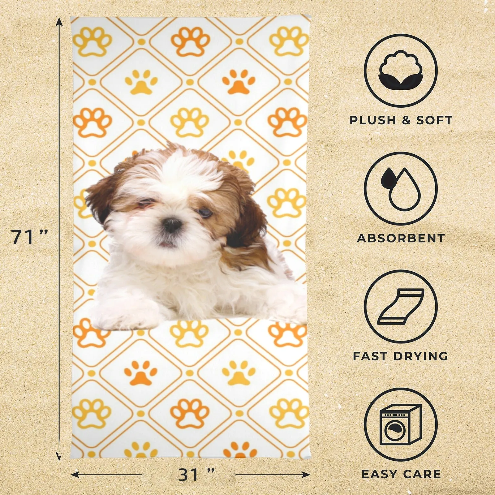 Shih Tzu Beach Towel