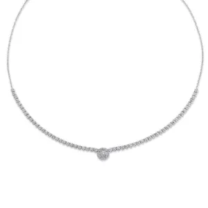 Shy Creation Round Shape Diamond Collar Style Necklace