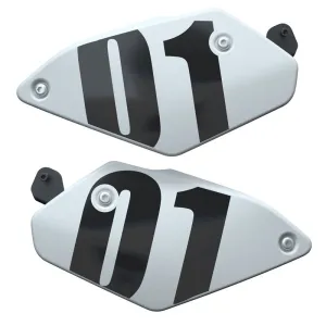Side Number Plates in White, Pair (FTR)